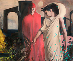 Israel Ávila, «Dante y Virgilio», óleo sobre tela, 2016.
