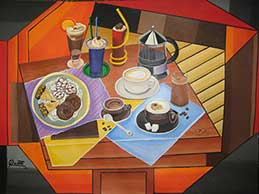 Sergio Roffe Schultz, «Mesa de café», acrílico sobre tela, 2011