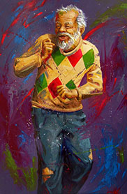 Ricardo Cruz Fuentes, «Un baile feliz», óleo sobre tela, 2014.