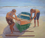 Recogiendo la canoa