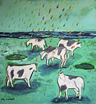 Vacas bajo la lluvia