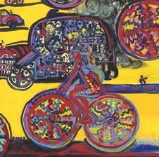 Rubens Gerchman, «Bicicletas 9», acrílico sobre tela, 2004.