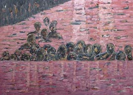Beatriz Ezban, «Frontera del caos», óleo y cera sobre lino, 2006.