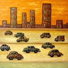 Fito Espinosa,«Autos», acrílico sobre tela, 2007.