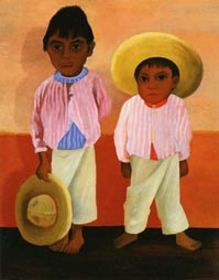 Diego Rivera,«Los hijos de mi compadre», óleo sobre metal, 1930.