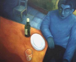 Ivan Castro,«La cena ausente», óleo sobre tela,