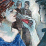 A. Zanotti, «Mujer bebiendo», óleo sobre tela, 1987
