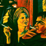 Harold López Muñoz, «Salón fumador», óleo sobre tela, 2006.