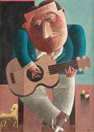 Inos Corradin, «Músico», óleo sobre tela, 1929.