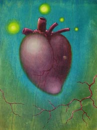 Efren Vargas de los Rios, «4 verde corazón», óleo sobre tela, 2009.