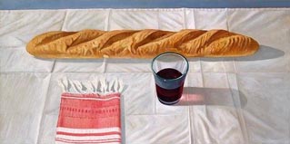Edgar Soberón, «Oda al pan y vino», óleo sobre tela, 2007.