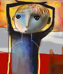Gerardo Aragón, «Niño en la playa», arte digital, 2011.