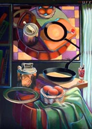 Ramiro Zardoya Loureda, «Ofrenda a Magritte», óleo sobre tela, 2004.