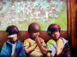 Noé M. Chávez López, «Tres», óleo sobre tela, 2007.
