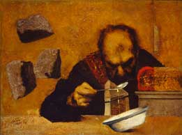 Arturo Rivera, «La piedra II», óleo sobre madera, 2000.