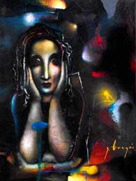 Gerardo Aragón, «Tristeza», óleo sobre tela, 2008.