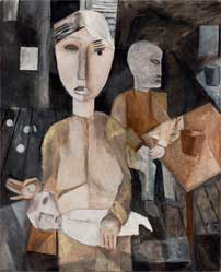 Lasar Segall, «Interior con indigentes», óleo sobre tela, 1920.
