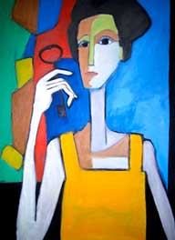 Carlos Rimassa, «Mujer en amarillo»,óleo sobre tela.