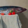 Yampier Sardina Esperon, «El gran atún», óleo sobre tela, 2008.