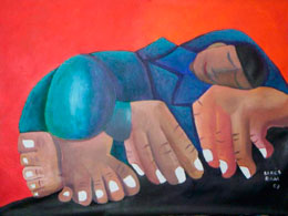Reinaldo Bares Valdés, «Durmiendo», acrílico sobre tela, 2007.