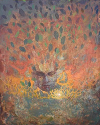 Nicanor Cotrina Tacuri, «El espíritu de la coca», óleo sobre tela, 2010.