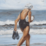 Alejandro Massera Catapano, «Caminando por la orilla», óleo sobre tela.