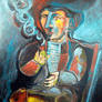 Enrique Aravena, «Fumador», óleo sobre tela, 2011.