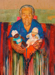 Robie Espinoza Gutiérrez, «La Nana», óleo sobre tela, 2009.