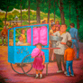 Carlos Orduña Barrera, «Un domingo en el parque», óleo sobre tela, 2008.
