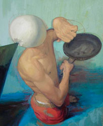 Robie Espinoza Gutiérrezel, «Nacimiento de la idea», óleo sobre tela, 2007.