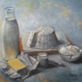Teo Revilla Bravo, «Bodegón de lácteos», óleo  sobre tela, 2009.
