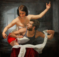 César Santo, «Planchado», óleo sobre tela.