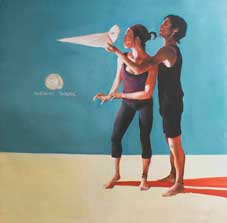 Ian Francisco Soriano, «Ícaro. Dédalo» óleo sobre tela, 2010.