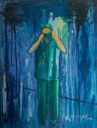 Elizabeth Fariñas, «Humanización del acto médico», óleo sobre tela, 2012.