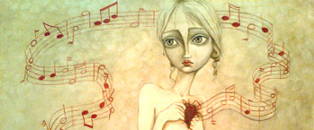 Noemí Penela García, «Escucha mi corazón», detalle, acrílico sobre tela, 2011.
