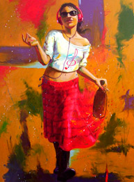 Ricardo Cruz Fuentes, «Con un poco de ritmo», óleo sobre tela, 2013.