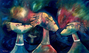 Juan Fernandez, «Pescadores de sueño», óleo sobre tela, 2013.