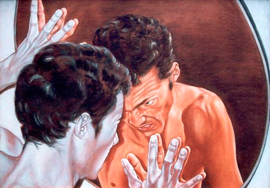Ernesto Blanco, «Oposición a mí mismo», óleo sobre tela, 2002.