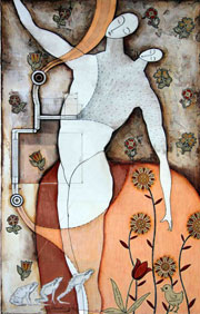 Estela Estévez Dieppa, «Amante de la naturaleza», collage sobre cartulina, 2014.