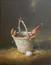 David Rodríguez, «El regalo», óleo sobre tela, 2006.