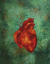 Mauricio Silerio, «Amor e infierno», óleo sobre tela, 2015.