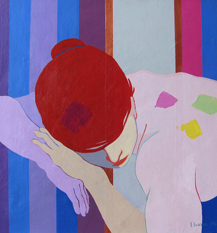 Eliana Palomo, «Cabello rojo», acrílico sobre tela, 2014.