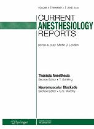Current Anesthesiology Reports