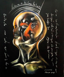 Ehivar Flores Herrera, «Cuando me quedo sin piel», óleo sobre tela, 2009.