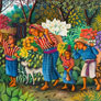 Mario González Chavajay, «Al mercado», óleo sobre tela, 2013.