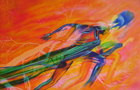 Leonardo Avelino Rodriguez, «Velocidad» óleo sobre tela, 2012.