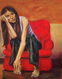 Harold López Muños, «Lo que una mujer añora», óleo sobre tela, 2006.