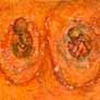 G. A. Gamarro, «Embriones», óleo sobre madera, 2009.