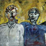 Caglez González Rodriguez, «Fumadores», óleo sobre tela, 2011.