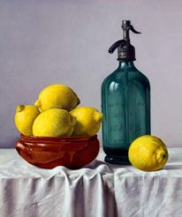 Miguel Ángel Núñez, «Naturaleza muerta con limones», oleo sobre lienzo, 2010.
